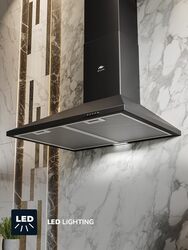 MILLEN 60cm Black Chimney Range Hood - MKH 604 BL, 3 Years Warranty